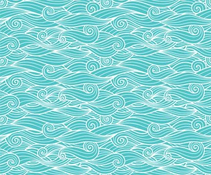 Waves pattern seamless water background 스톡 일러스트