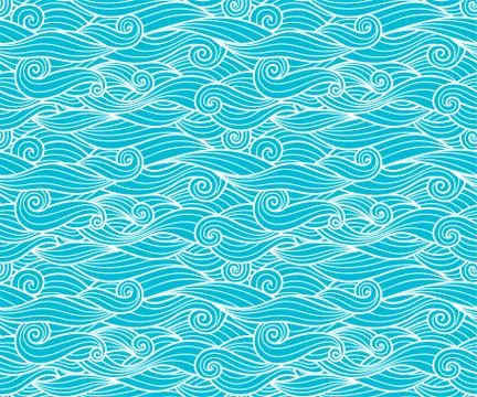 Waves pattern seamless water background 스톡 일러스트