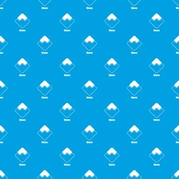 Waves pattern vector seamless blue Stock Illustration