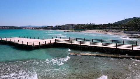 Waves At The Pier. Stock Footage 126786498