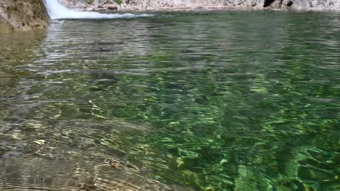 Waves in the pool created by a mountain stream (slow motion) Stock-Footage 219650970