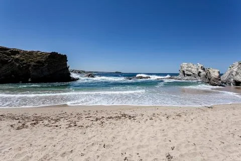 Waves on a quiet beach. Stock Photos