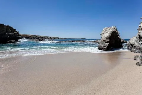 Waves on a quiet beach. Stock Photos
