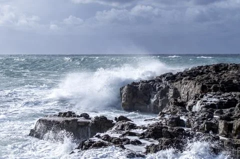 Waves of the raging sea. Foto stock