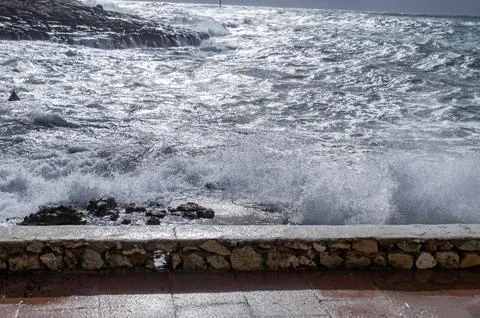 Waves of the raging sea. Stock Photos