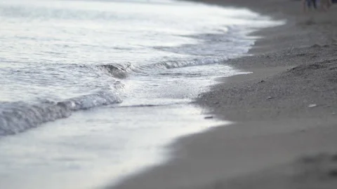 Waves Reaching Beach Stock Footage 124050092