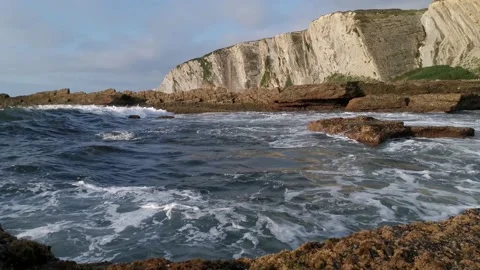 Waves reaching the cove Stock Footage 131603750