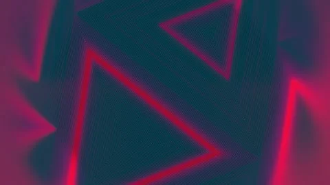 Waves of red color on a pattern of green triangles. 3d rendering loop animation Stock Footage 278379741