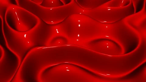 Waves of Red Paint, 3D Render, Background, Exclusive, Reflection Stock Footage 268740102