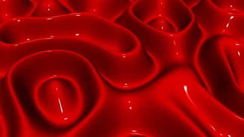 Waves of Red Paint, 3D Render, Reflection, Background, Exclusive Stock Footage 268740111