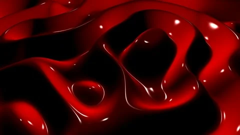 Waves of Red Paint, Background, Reflection, 3D Render, Exclusive Stock Footage 268739757
