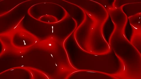Waves of Red Paint, Exclusive, Background, Reflection, 3D Render Stock Footage 268740037