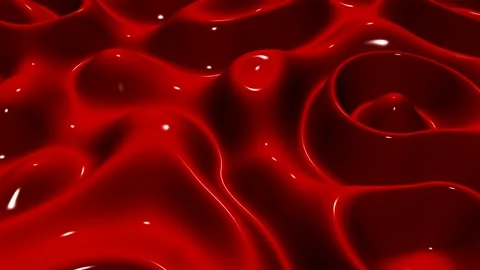 Waves of Red Paint, Exclusive, Background, 3D Render, Reflection Stock Footage 268740050