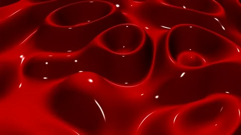 Waves of Red Paint, Reflection, 3D Render, Background, Exclusive Stock Footage 268740034