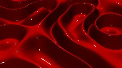 Waves of Red Paint, Reflection, 3D Render, Exclusive, Background Stock Footage 268740036