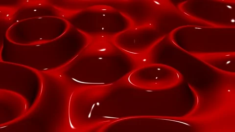Waves of Red Paint, Reflection, Exclusive, 3D Render, Background Stock Footage 268740017