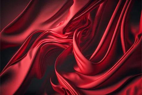 Waves of red silk as background Stock Illustration