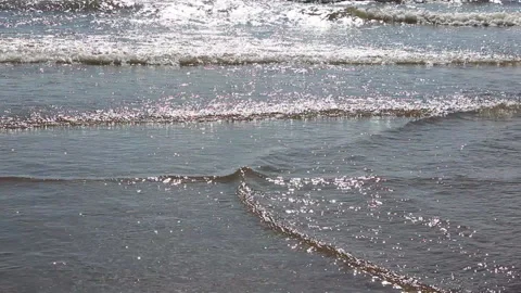 Waves in the river in the back lit, natural background Stock Footage 91242371