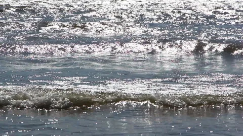 Waves in the river in the back lit, natural background Stock Footage 91242626