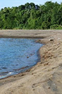 The waves on the river bunk Stock Photos