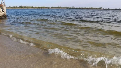 Waves on the river Stock Footage 107067524