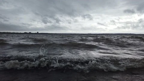 Waves of a river low angle Stock Footage 143729798