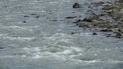Waves in the river in the mountains Stock Footage 71128251
