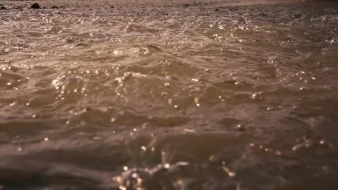 Waves of the river with mud during the rain. Stock Footage 310534253