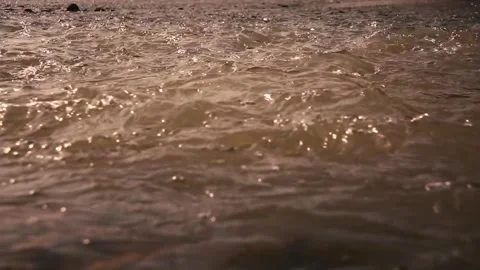 Waves of the river with mud during the rain. Stock Footage 341405455