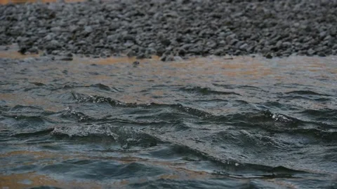 Waves on the river steyr on a cold morning in february Stock Footage 148779837