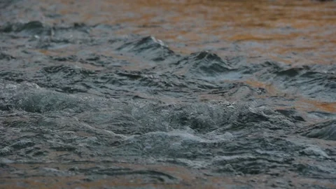 Waves on the river steyr on a cold morning in february Видео 148780007