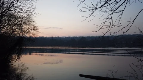 Waves of the river at the sunset Vídeo Stock 123673621