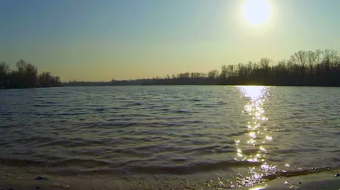 Waves on the river in the sunshine. Stock Footage 36590628