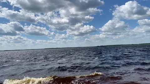 Waves on a river. Timelapse Stockbeeldmateriaal 170610049