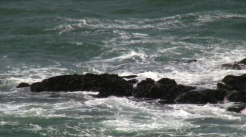 Waves Rocks CU 720p30 Stock Footage 712054