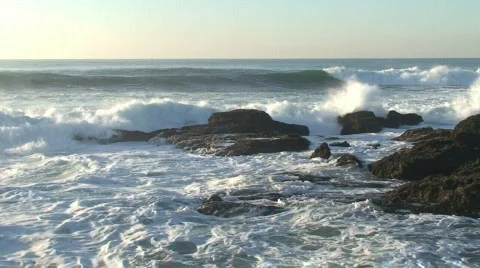 Waves Rocks Stock Footage 99476