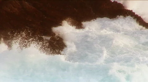 Waves on Rocks Stock Footage