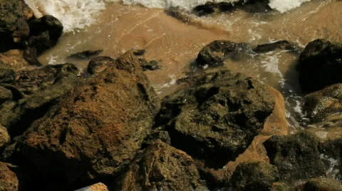 Waves on Rocks Stock Footage 611031