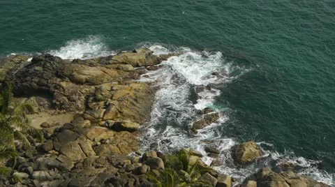 Waves on rocks Stock Footage 10818969