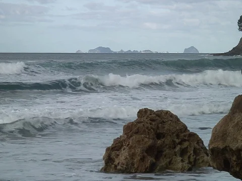 Waves with rocks Stock Footage 93338760