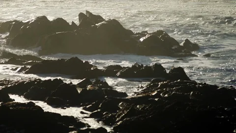 Waves on the rocks Stock Footage 98292125