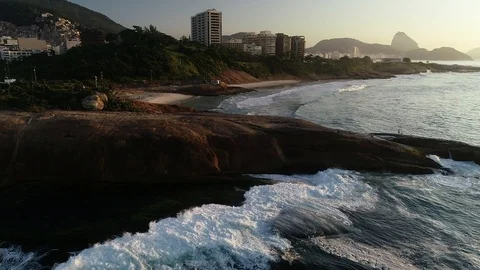Waves on the Rocks Stock Footage 106837265