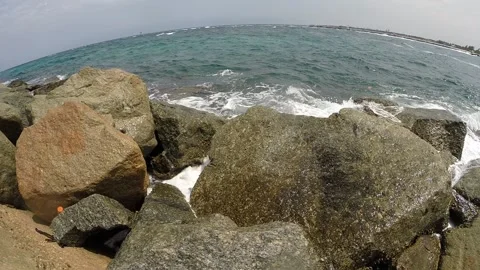 Waves on Rocks Stock Footage 135546549
