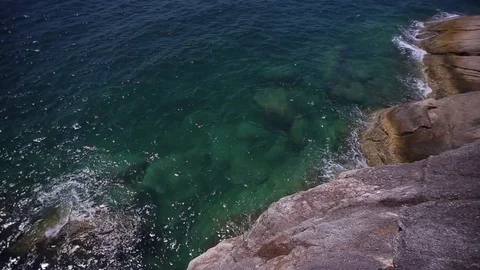 Waves on the Rocks, Waves on Cliffs in Thailand Video stock 83213455