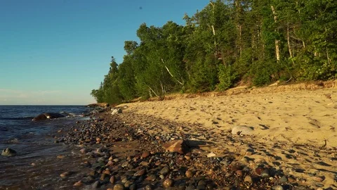 Waves On Rocky Beach Stock Footage 77516545