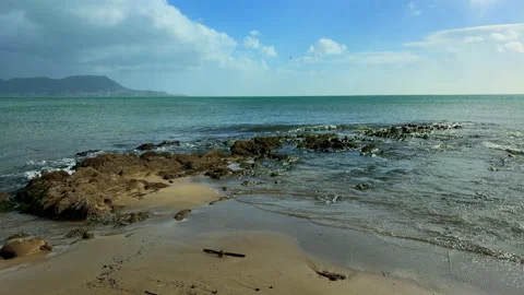 Waves at Rocky Beach Stock Footage 328869991