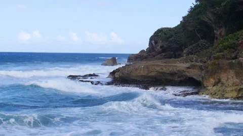 Waves on rocky shore 2 Stock Footage 33045176