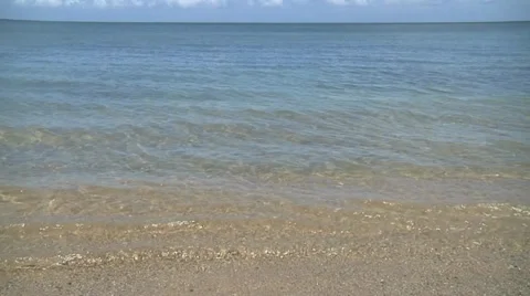 Waves roll in horizon Video stock 30682384