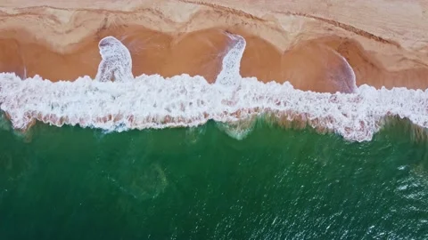 Waves roll on the shore. View from above Stock Footage 174643647
