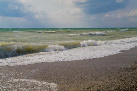 The waves rolled ashore. Foto stock